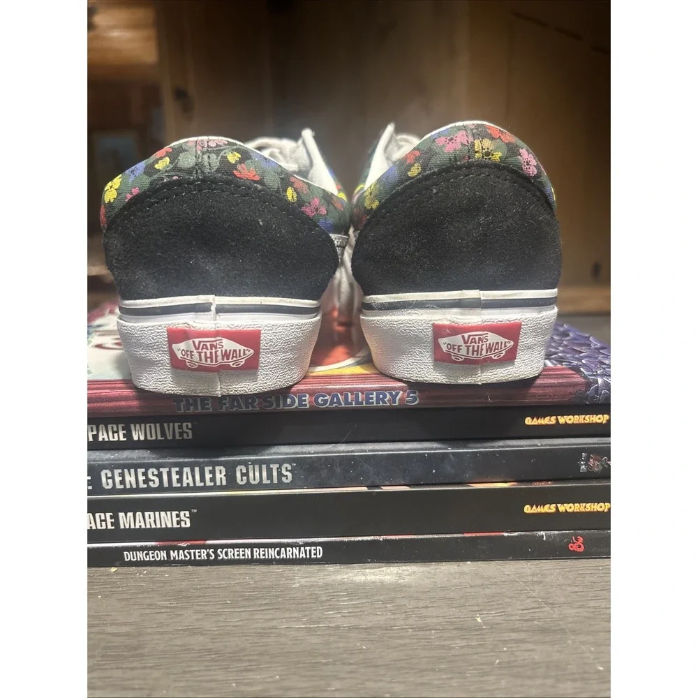 Vans 9 Women's Old Skool Pressed Floral Low Top Black. Very Cute And Clean - Picture 7 of 11